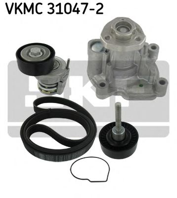 Pompa apa + Set curea transmisie cu caneluri SEAT CORDOBA (6L2) (2002 - 2009) SKF VKMC 31047-2 piesa NOUA