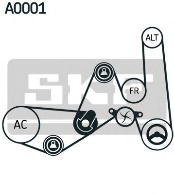 Pompa apa + Set curea transmisie cu caneluri VW PASSAT (3B2) (1996 - 2001) SKF VKMC 31051-1 piesa NOUA