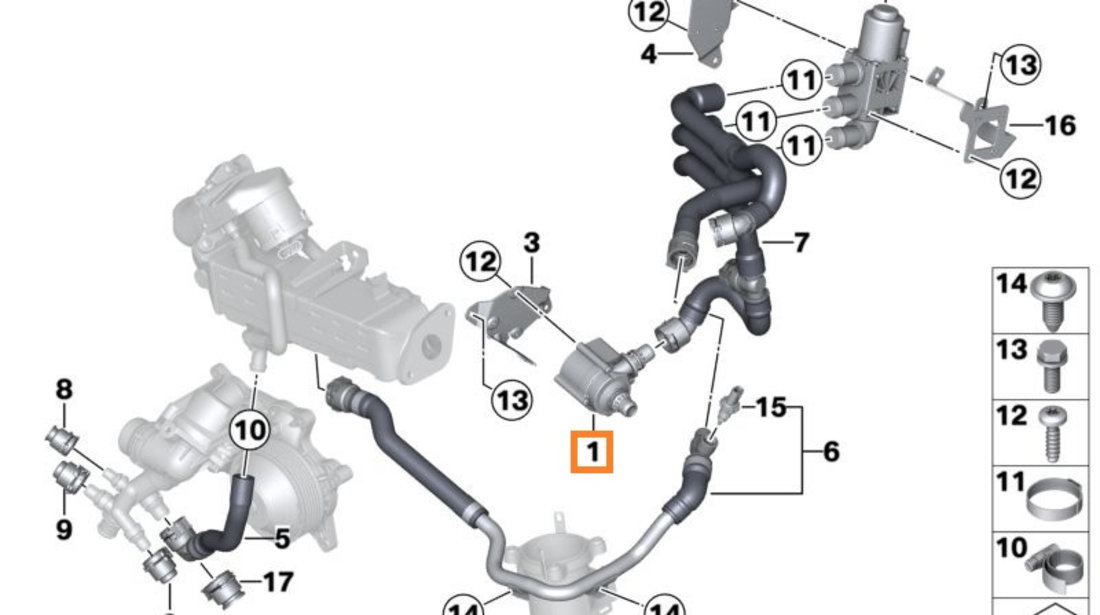 Pompa Apa Suplimentar Pierburg Bmw Seria 5 F07 2009-2016 7.08692.02.0