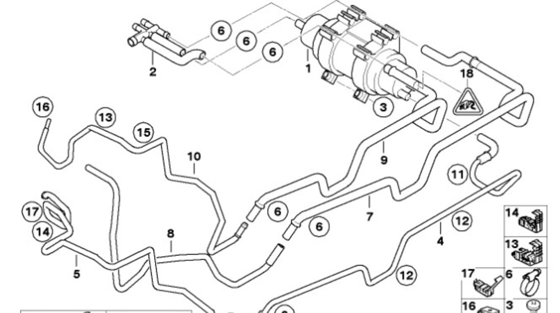 Pompa Auxiliara Motorina Exterioara rezervor X5 E53 E38 E39 3.0D 16126756157 16121184633