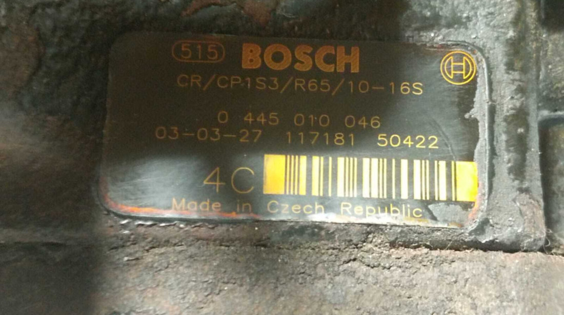 Pompa Inalta Presiune Bosch Citroen C4 2.0 D 2004 - 2010 Cod 0445010046 [M4833]