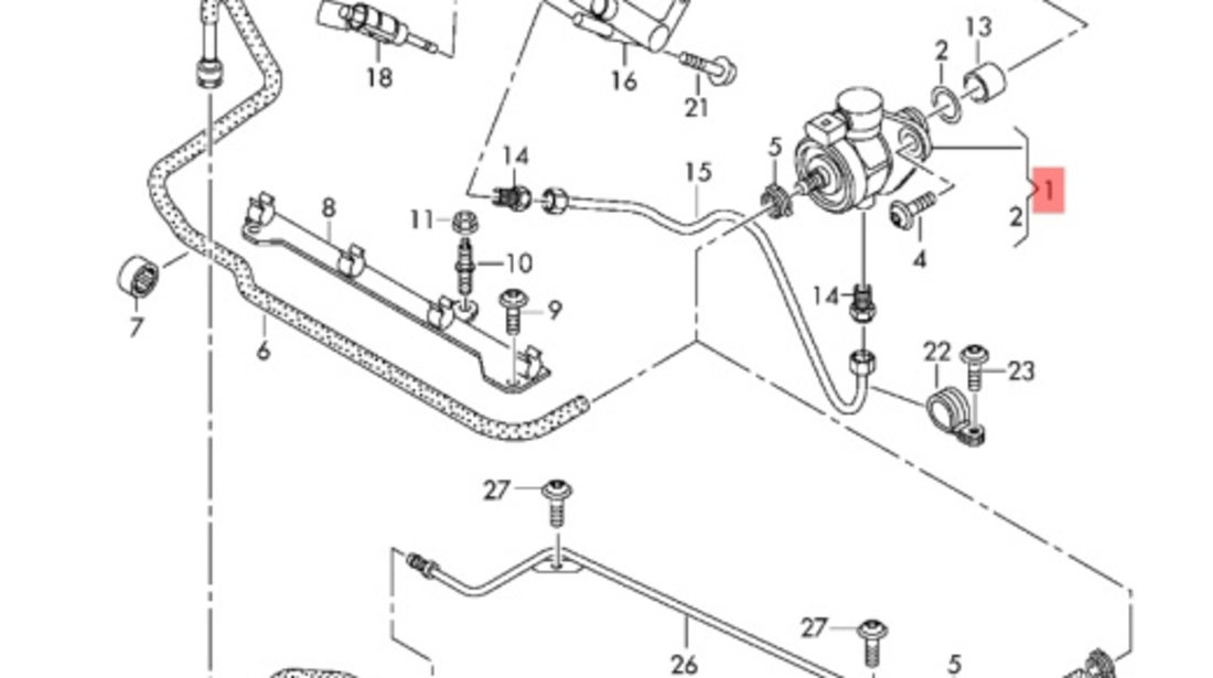 Pompa inalta presiune plus Pompa Vacuum Audi A5 1.8 TFSI 0261520055 / 06H145100AB OEM 06H127025K