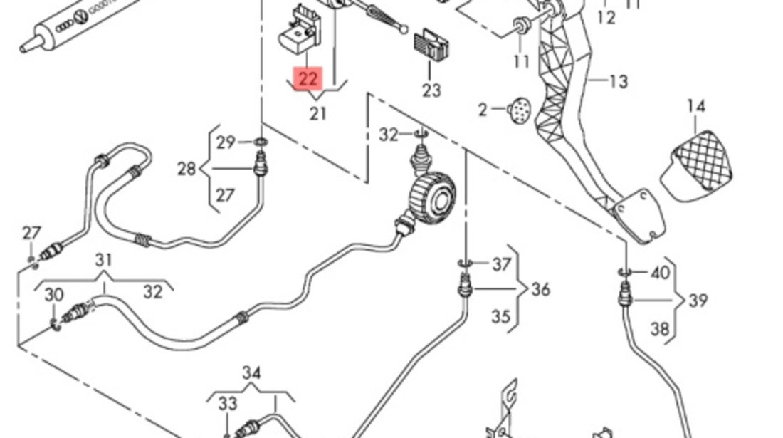 Pompa pedala ambreiaj Volkswagen Jetta (1K) Sedan 2010 1.9 TDI OEM 1K0927810D