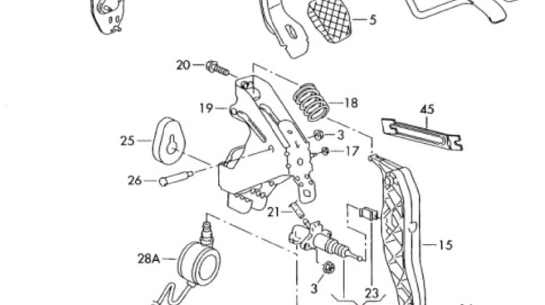 Pompa pedala ambreiaj Volkswagen Transporter T5 bus 2008 2009 OEM 7H0721401B