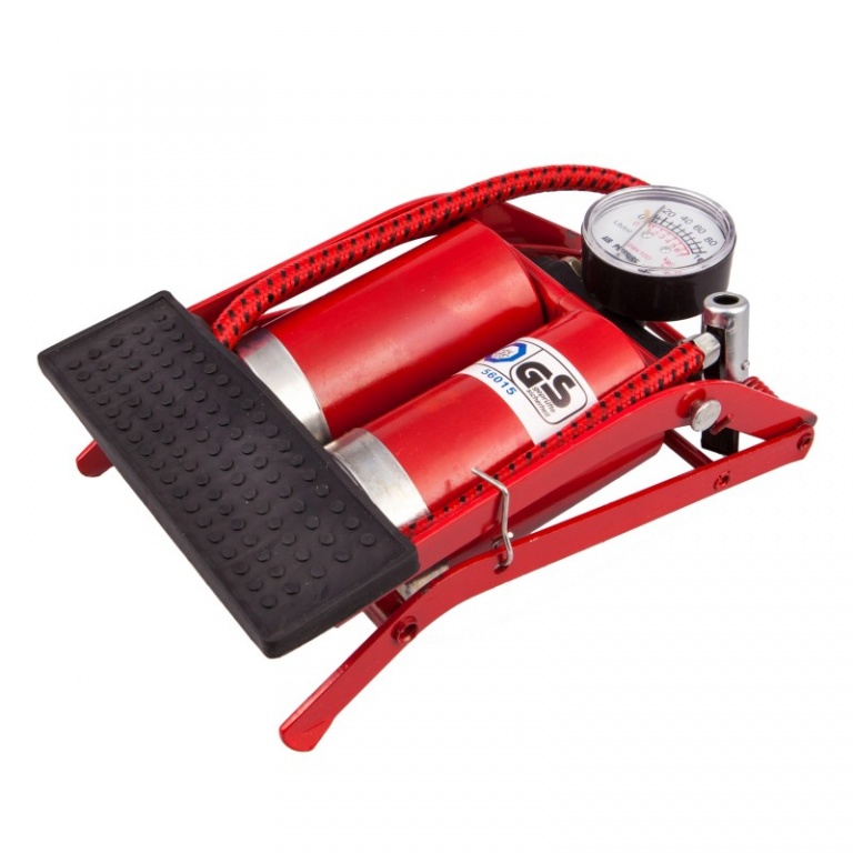 Pompa Picior 4Cars Cu Manometru Dubla 92025
