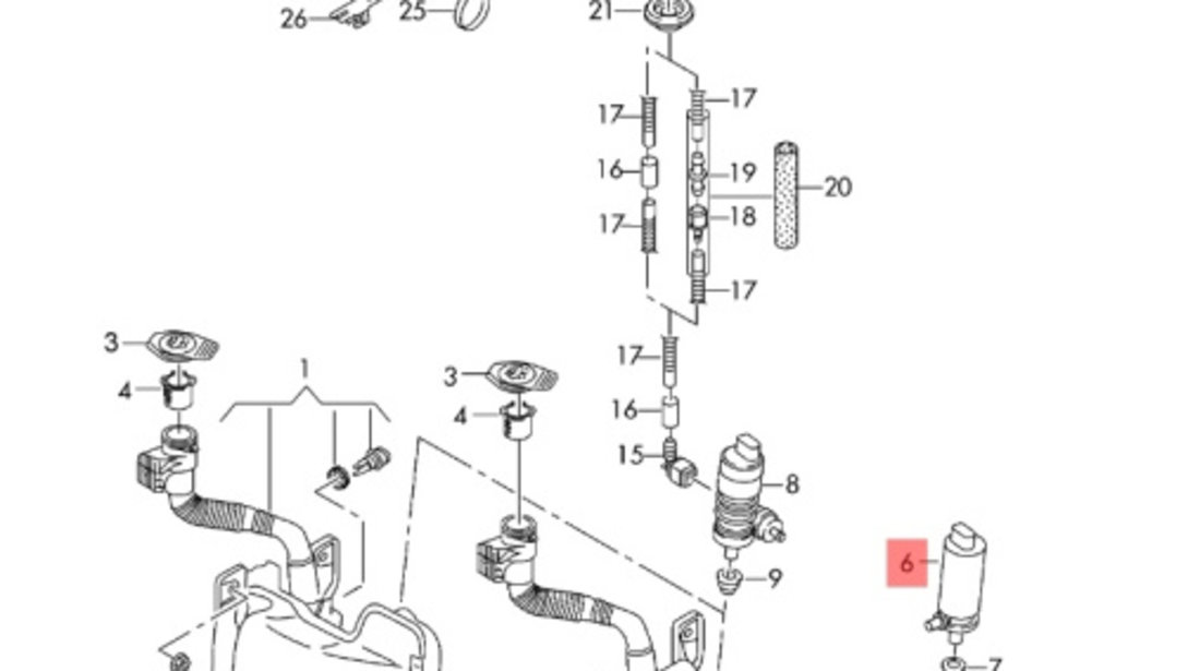 Pompa spalatoare faruri Volkswagen Passat B7 (365) Variant 2012 2.0 TDI OEM 6R0955681