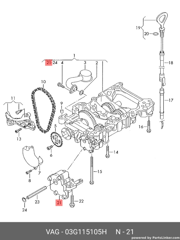 Pompa uleiAudi A4 B8 2.0 TDI CAG 103 KW OEM 03G115105H