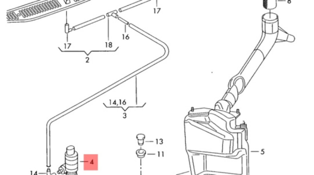Pompita spalatoare parbriz Audi A4 B7 (8E)Berlina 2007 1.9 TDI OEM 1J6955651
