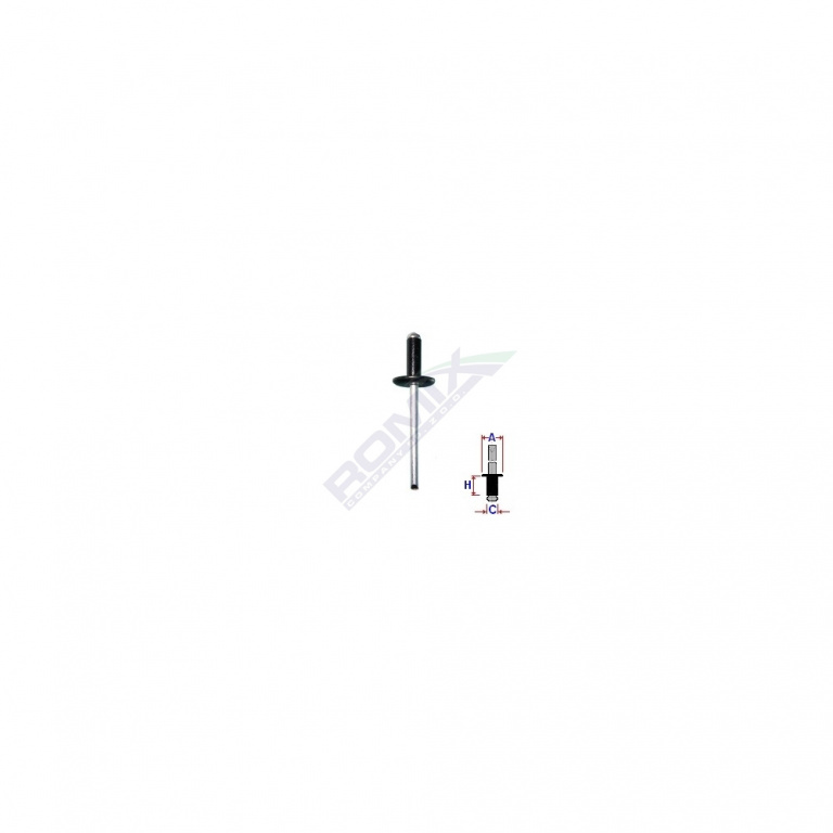 Popnit Universal Negru 48mm Set 10 Buc Romix 41257