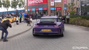 Porsche-le 991 GT3 RS cu caroserie violet stie cum sa se faca remarcat