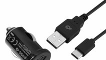 Poss Incarcator Auto USB - Type C, 2.4A, 1M Lungim...