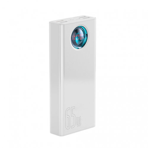 Powerbank Baseus Amblight 30000 MAh 65 W PD3.0 QC3.0 4x USB / 1x USB Tip C + Cablu USB Tip C Alb (PP...