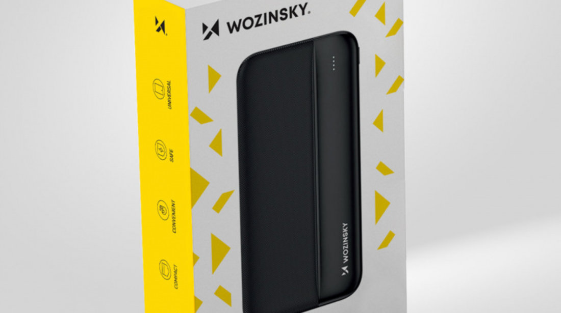 Powerbank Wozinsky Li-Po 10000mAh 2 X USB Negru (WPBBK1) 5907769307379