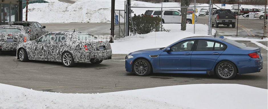 Poze Spion: Noul Cadillac CTS-V, surprins in teste alaturi de BMW M5 F10