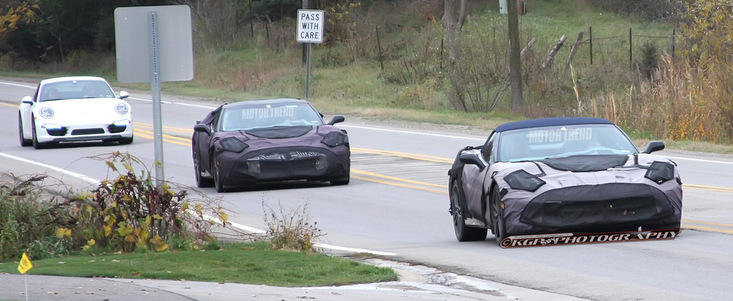 Poze Spion: Viitorul Chevy Corvette, surprins in compania noului Porsche 911