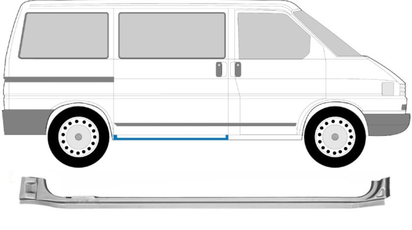 Prag Dreapta Usa Culisanta Am Volkswagen Transporter T4 1990-2003 9558002