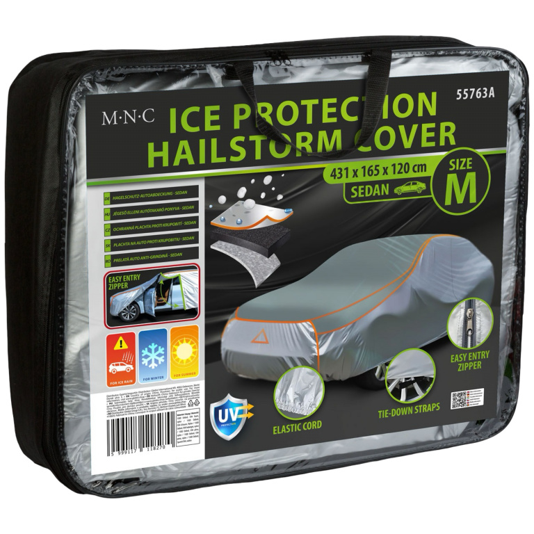 Prelată Auto Impermeabilă Anti-Grindină Pentru Sedan, Mărimea M, 431 x 165 x 120cm Mnc 55763A