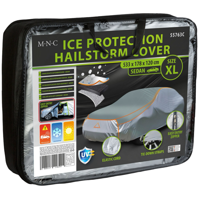 Prelată Auto Impermeabilă Anti-Grindină Pentru Sedan, Mărimea XL, 533 x 178 x 120 cm Mnc 55763C