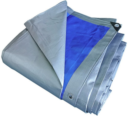 Prelata Cu Inele 4x5M 180G/MP Argintiu-Albastru 104190