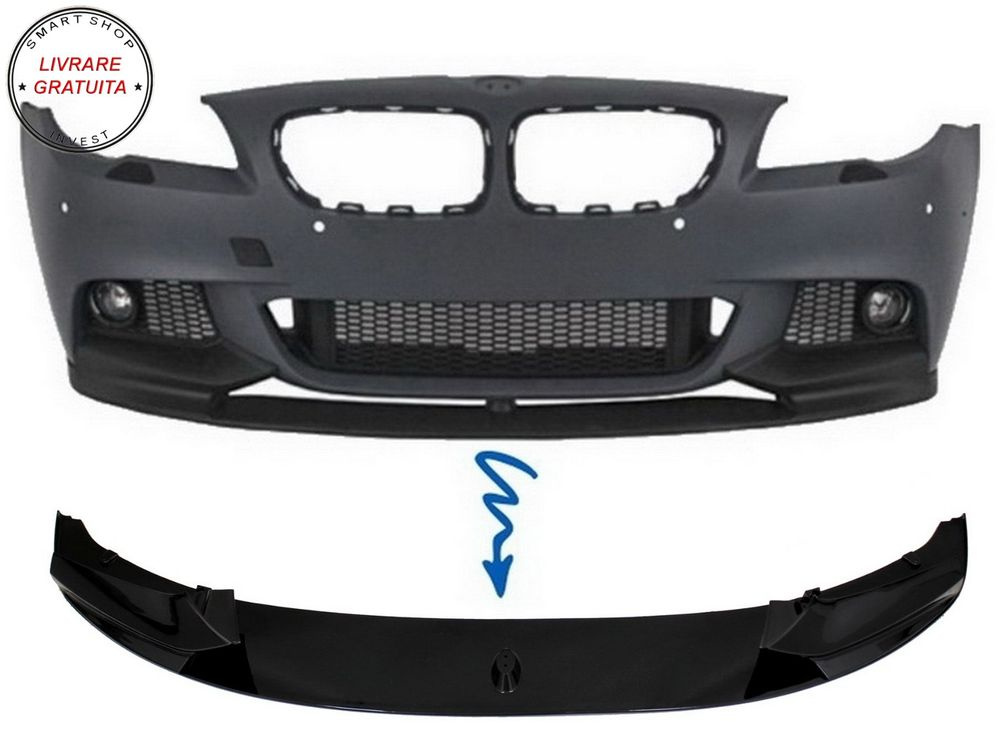 Prelungire Bara Fata BMW Seria 5 F10 F11 (2011-2017) M-Performance Design Negru Lu- livrare gratuita