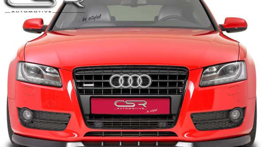 Prelungire Bara Fata Lip Spoiler Audi A5 toate modelele in afara de RS5/S-Line/S ab 2007 CSR-CSL010-G Plastic ABS negru lucios