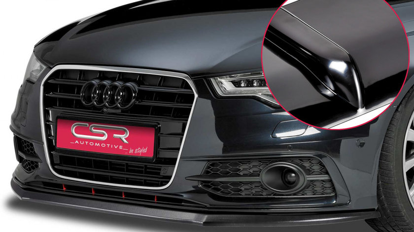 Prelungire Bara Fata Lip Spoiler Audi A6 C7 numai S-Line, in afara de S/RS 2011- CSR-CSL164-G Plastic ABS negru lucios