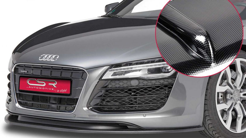 Prelungire Bara Fata Lip Spoiler Audi R8 toate modelele 2006-2015 CSR-CSL139-C Plastic ABS carbon look