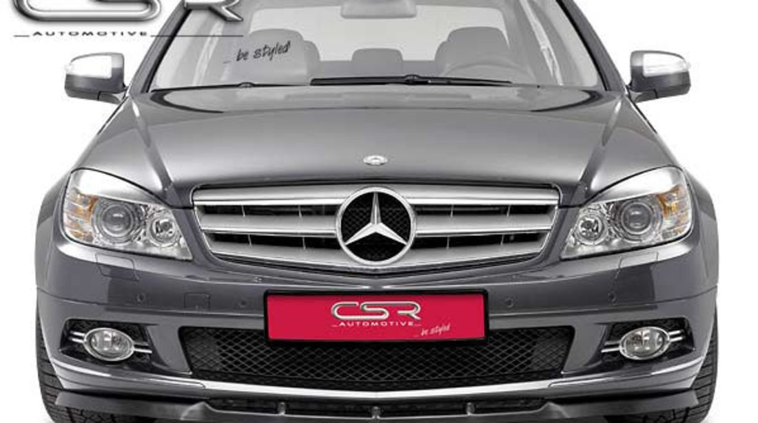 Prelungire Bara Fata Lip Spoiler Mercedes C-Klasse W204 toate modelele in afara de AMG/AMG-Paket 2007-2011 CSR-CSL020-G Plastic ABS negru lucios