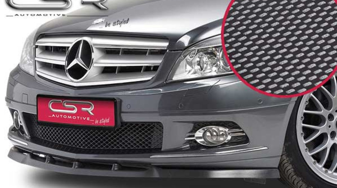 Prelungire Bara Fata Lip Spoiler Mercedes C-Klasse W204 toate modelele in afara de AMG/AMG-Paket 2007-2011 CSR-CSL020-C Plastic ABS carbon look