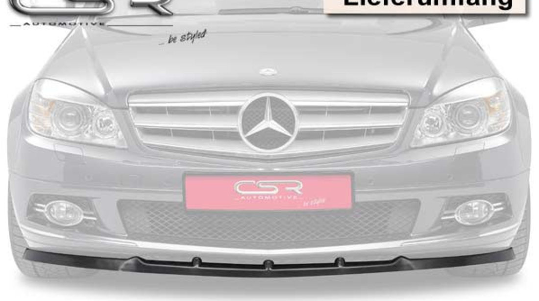 Prelungire Bara Fata Lip Spoiler Mercedes C-Klasse W204 toate modelele in afara de AMG/AMG-Paket 2007-2011 CSR-CSL020-G Plastic ABS negru lucios