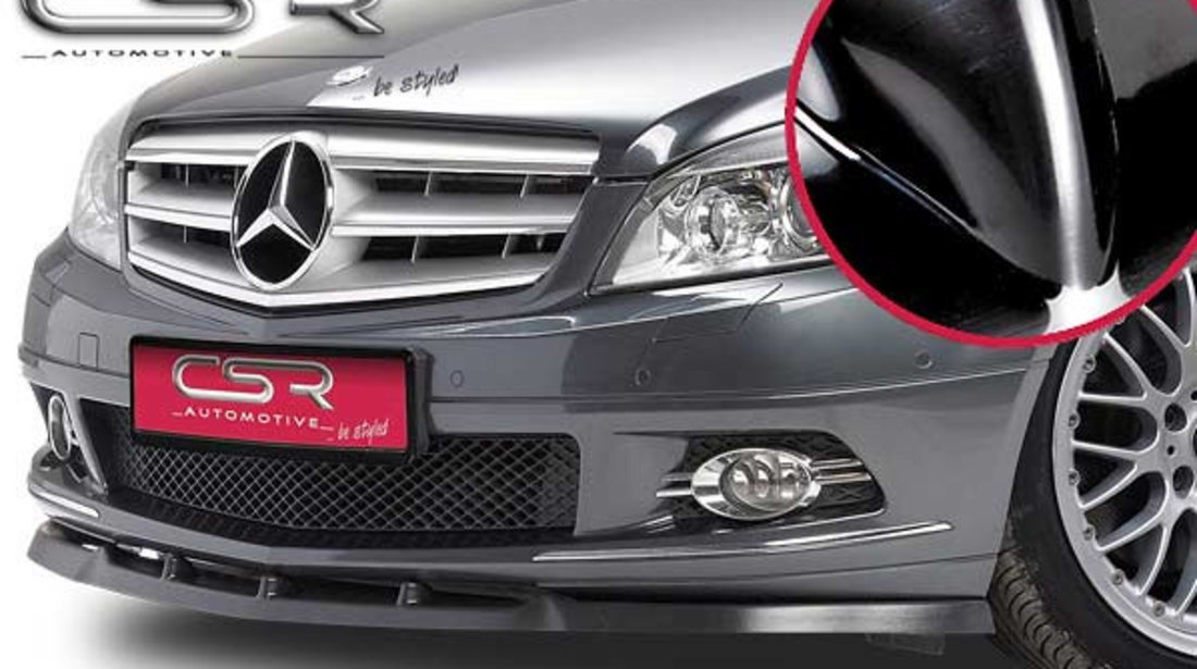 Prelungire Bara Fata Lip Spoiler Mercedes C-Klasse W204 toate modelele in afara de AMG/AMG-Paket 2007-2011 CSR-CSL020-G Plastic ABS negru lucios