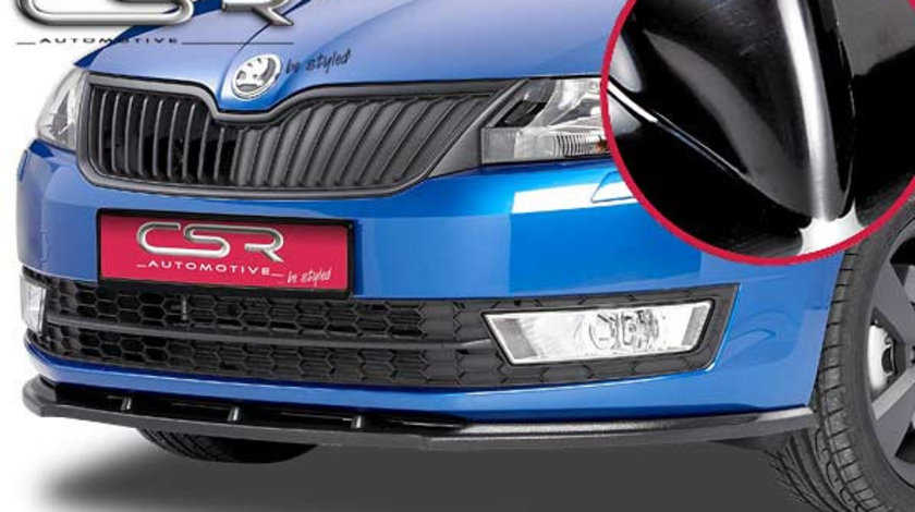 Prelungire Bara Fata Lip Spoiler Skoda Rapid (Typ NH) toate modelele ab 2012 CSR-CSL092-G Plastic ABS negru lucios