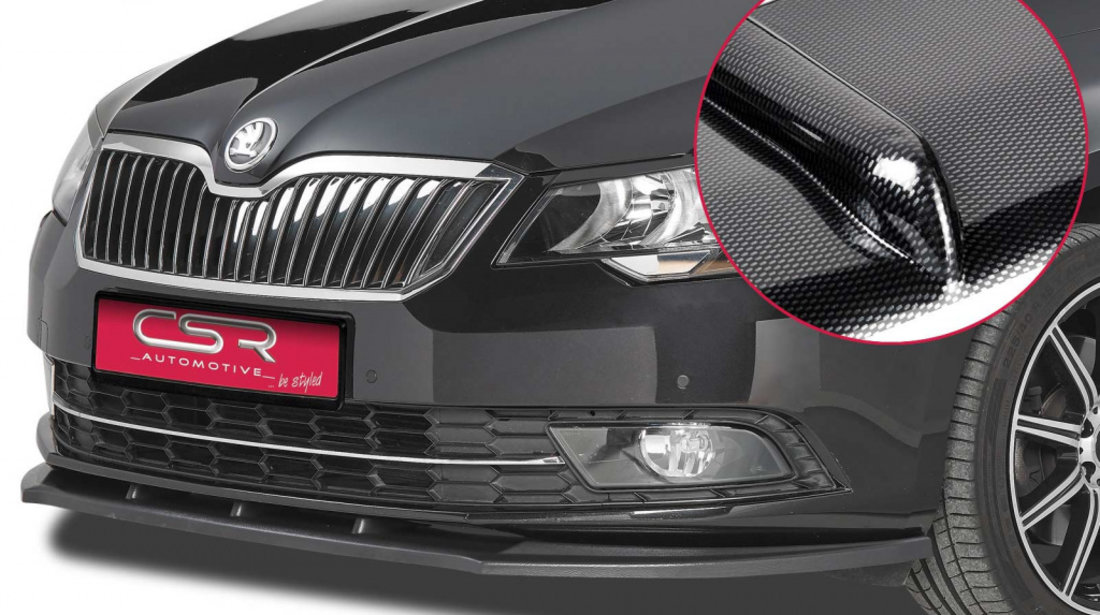 Prelungire Bara Fata Lip Spoiler Skoda Superb II toate modelele ab 6/2013 CSR-CSL101-C Plastic ABS carbon look