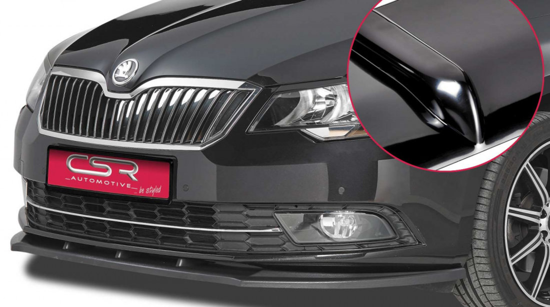 Prelungire Bara Fata Lip Spoiler Skoda Superb II toate modelele ab 6/2013 CSR-CSL101-G Plastic ABS negru lucios