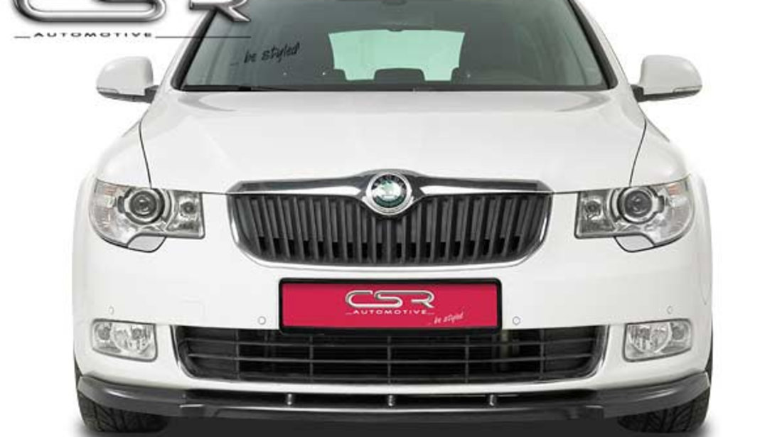 Prelungire Bara Fata Lip Spoiler Skoda Superb II toate modelele 2008-06/2013 CSR-CSL031-G Plastic ABS negru lucios