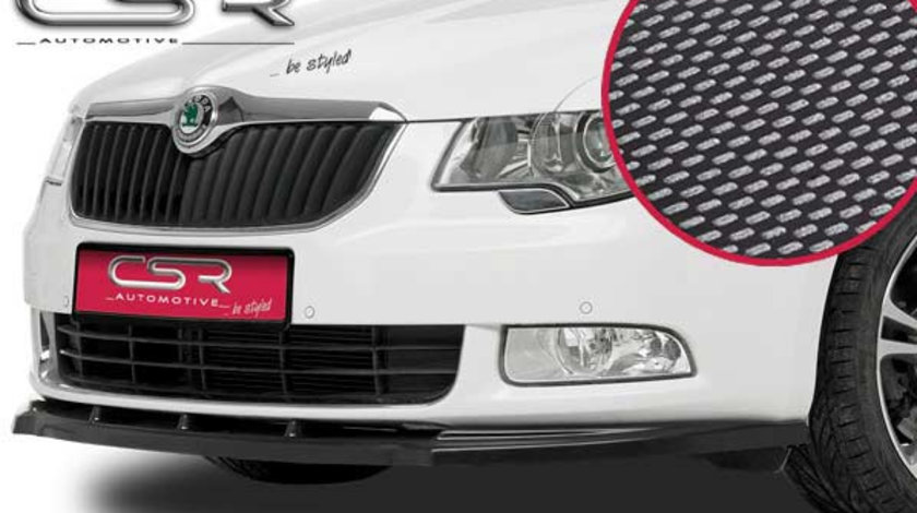 Prelungire Bara Fata Lip Spoiler Skoda Superb II toate modelele 2008-06/2013 CSR-CSL031-C Plastic ABS carbon look