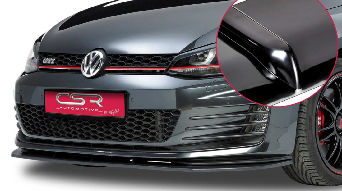 Prelungire Bara Fata Lip Spoiler VW Golf 7 GTI, GTD ab 04/2013 CSR-CSL112-G Plastic ABS negru lucios