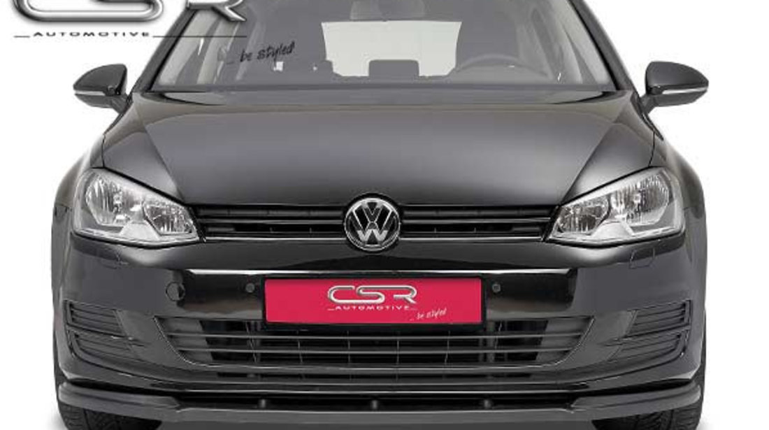 Prelungire Bara Fata Lip Spoiler VW Golf 7 in afara de GTI/R-Line/R 08/2012- CSR-CSL047-G Plastic ABS negru lucios