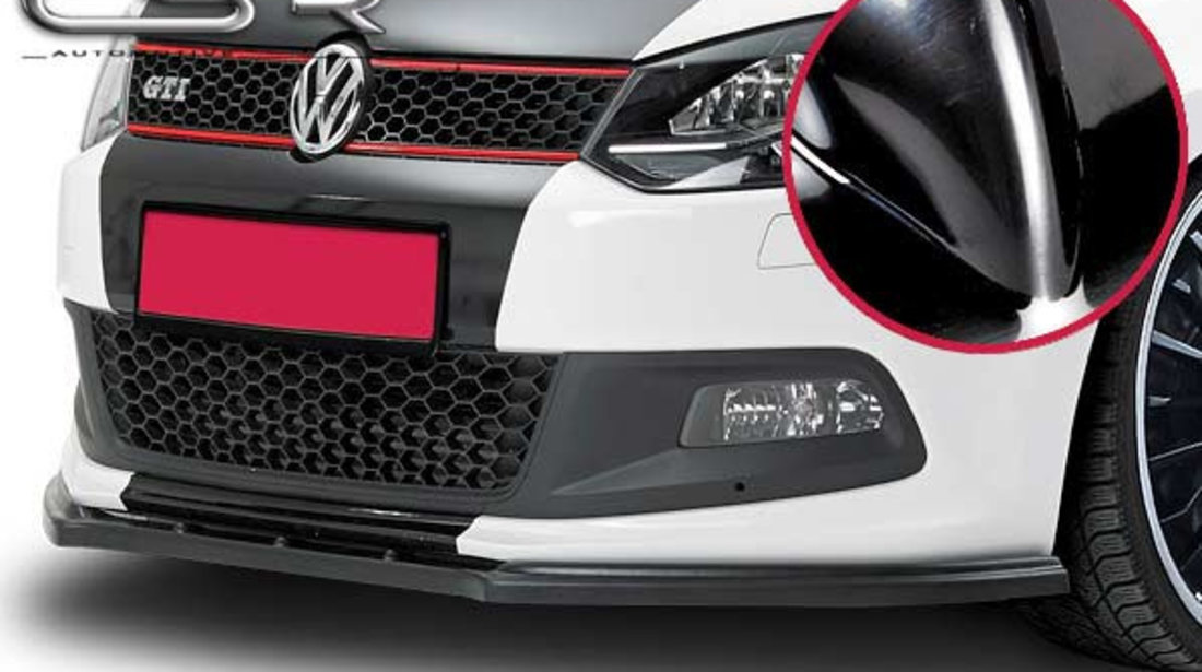 Prelungire Bara Fata Lip Spoiler VW Polo 6R numai GTI 2009-2014 CSR-CSL042-G Plastic ABS negru lucios