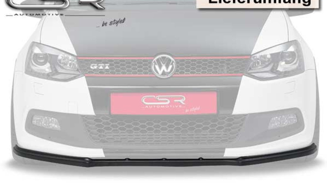 Prelungire Bara Fata Lip Spoiler VW Polo 6R numai GTI 2009-2014 CSR-CSL042-C Plastic ABS carbon look