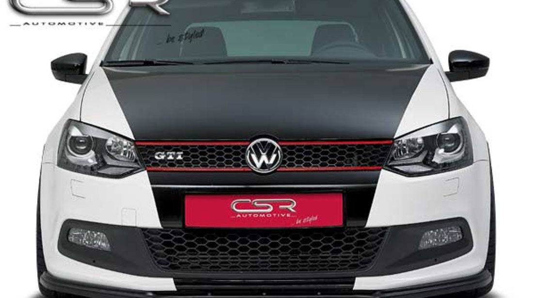 Prelungire Bara Fata Lip Spoiler VW Polo 6R numai GTI 2009-2014 CSR-CSL042-G Plastic ABS negru lucios