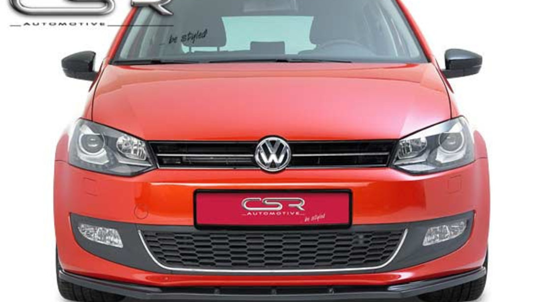 Prelungire Bara Fata Lip Spoiler VW Polo 6R toate modelele in afara de GTI/Cross ab 2009 CSR-CSL038-G Plastic ABS negru lucios