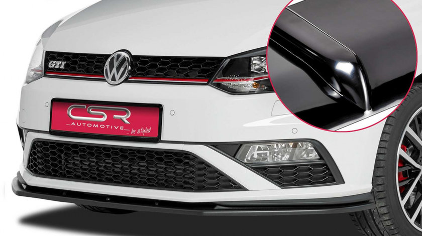 Prelungire Bara Fata Lip Spoiler VW Polo V Typ 6C GTI ab 2014 CSR-CSL140-G Plastic ABS negru lucios