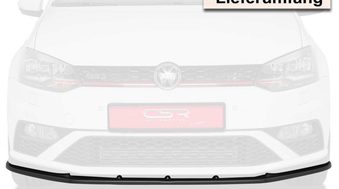 Prelungire Bara Fata Lip Spoiler VW Polo V Typ 6C GTI ab 2014 CSR-CSL140-G Plastic ABS negru lucios