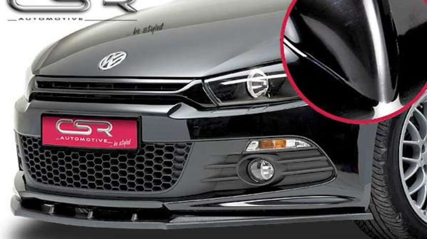 Prelungire Bara Fata Lip Spoiler VW Scirocco III Typ 13 numai R-Line ab 07/2008 CSR-CSL033-G Plastic ABS negru lucios