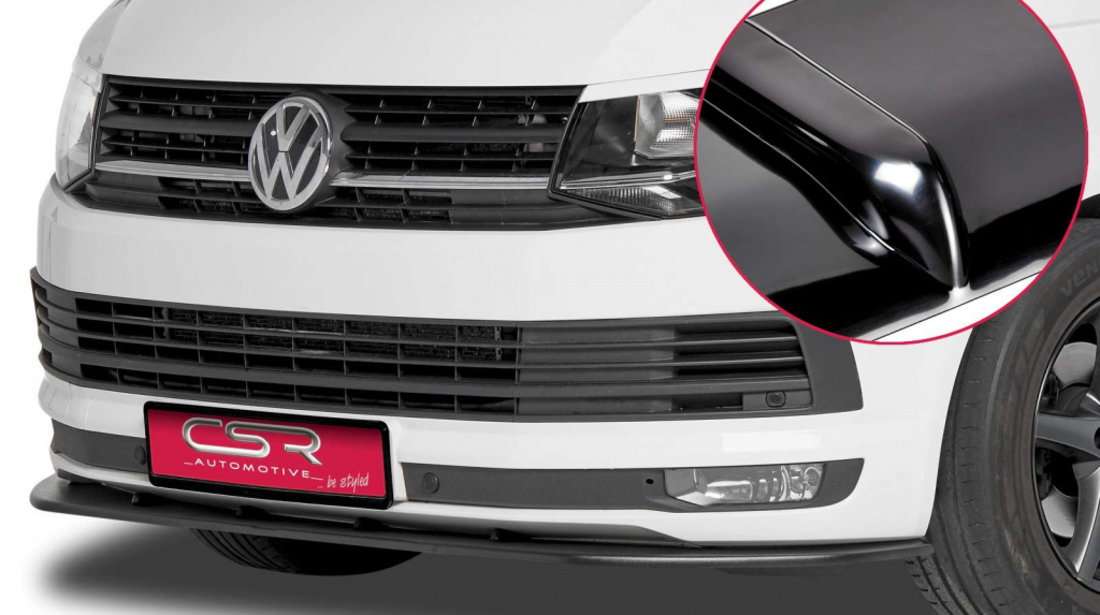 Prelungire Bara Fata Lip Spoiler VW T6 Bus toate modelele ab 2015 CSR-CSL148-G Plastic ABS negru lucios