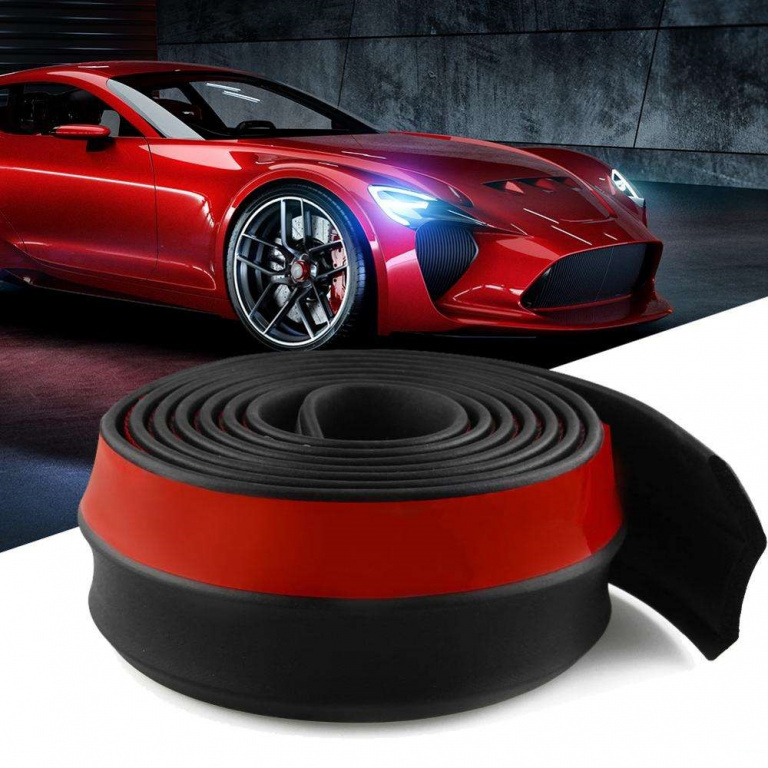 Prelungire Bara Fata / Spate Cauciuc Protectie Spoiler Negru AVX-T121016-1