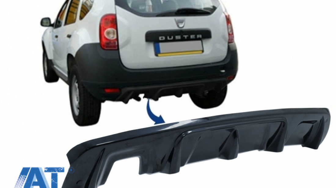 Prelungire Bara Spate compatibil cu DACIA Duster 4x4 / 4x2 (2010-2017) Negru Lucios