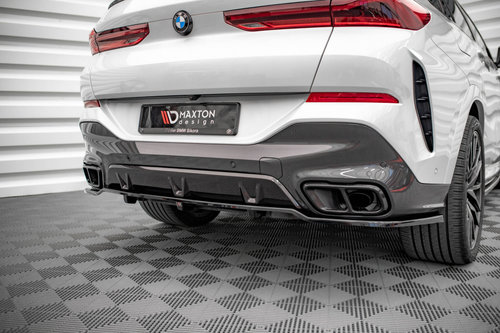 Prelungire Centrala Bara Spate Difuzor ( cu vertical bara) BMW X6 M-Pack G06 BM-X6-06-MPACK-RD1T+RD2...