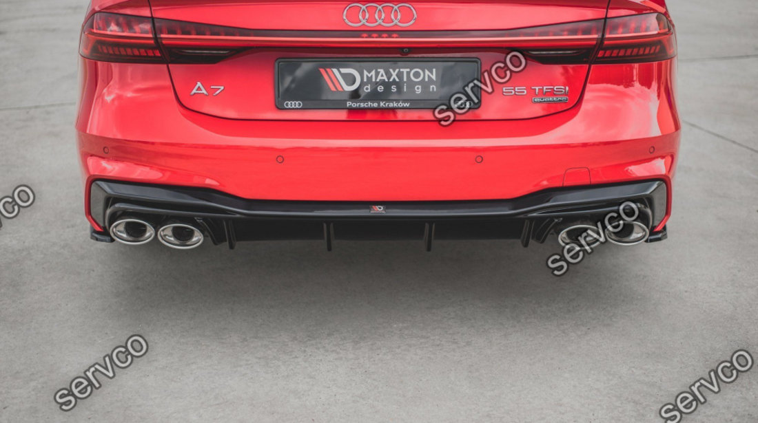 Prelungire difuzor bara spate plus imitatii evacuare finala Audi A7 C8 S-Line 2017- v4 - Maxton Design